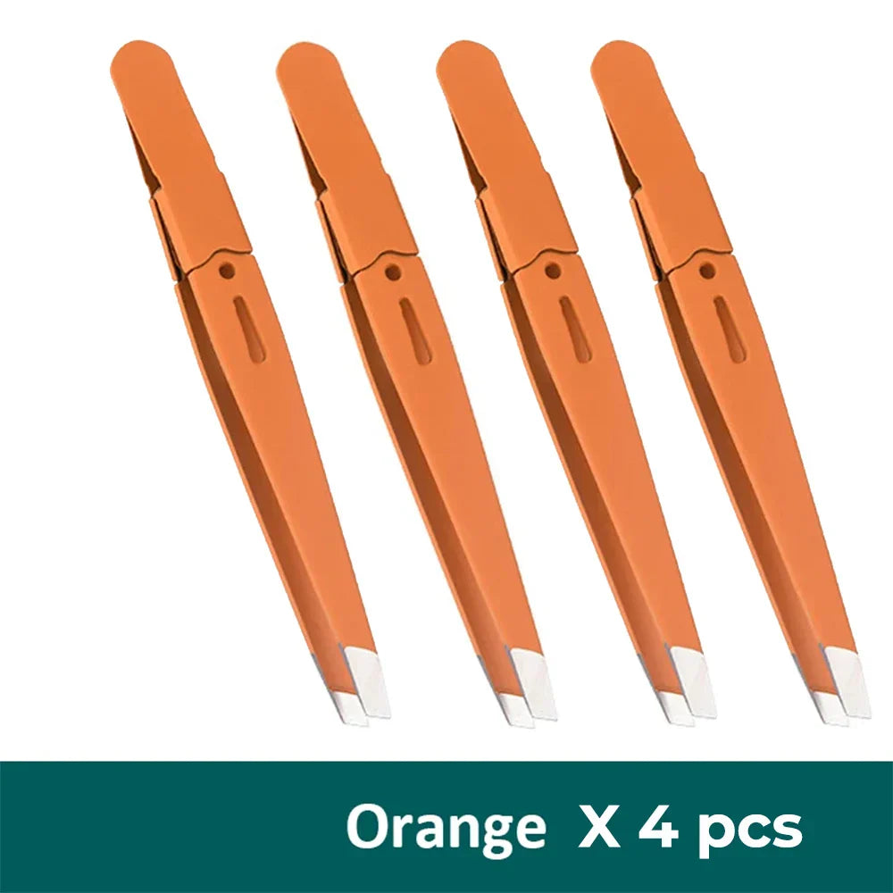 DOCTIA® Eyebrow Tweezer Colorful Hair Beauty Fine Hairs Puller Stainless Steel Slanted Eye Brow Clips Removal Makeup Tools