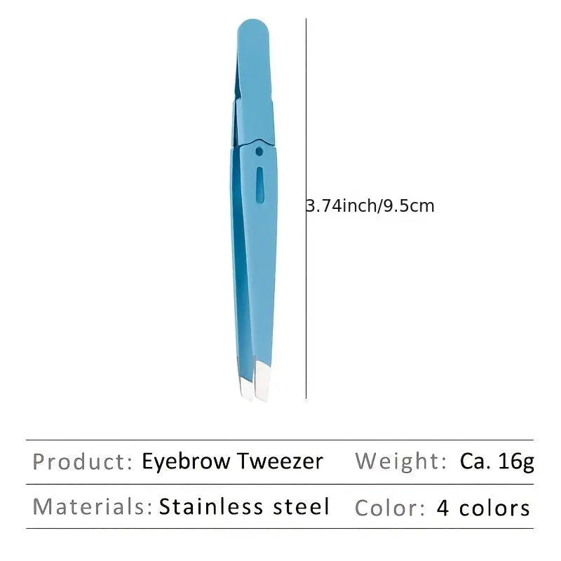 DOCTIA® Eyebrow Tweezer Colorful Hair Beauty Fine Hairs Puller Stainless Steel Slanted Eye Brow Clips Removal Makeup Tools