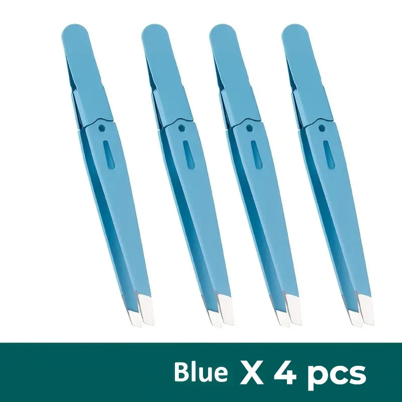 DOCTIA® Eyebrow Tweezer Colorful Hair Beauty Fine Hairs Puller Stainless Steel Slanted Eye Brow Clips Removal Makeup Tools