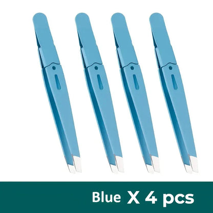 DOCTIA® Eyebrow Tweezer Colorful Hair Beauty Fine Hairs Puller Stainless Steel Slanted Eye Brow Clips Removal Makeup Tools