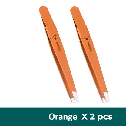 DOCTIA® Eyebrow Tweezer Colorful Hair Beauty Fine Hairs Puller Stainless Steel Slanted Eye Brow Clips Removal Makeup Tools